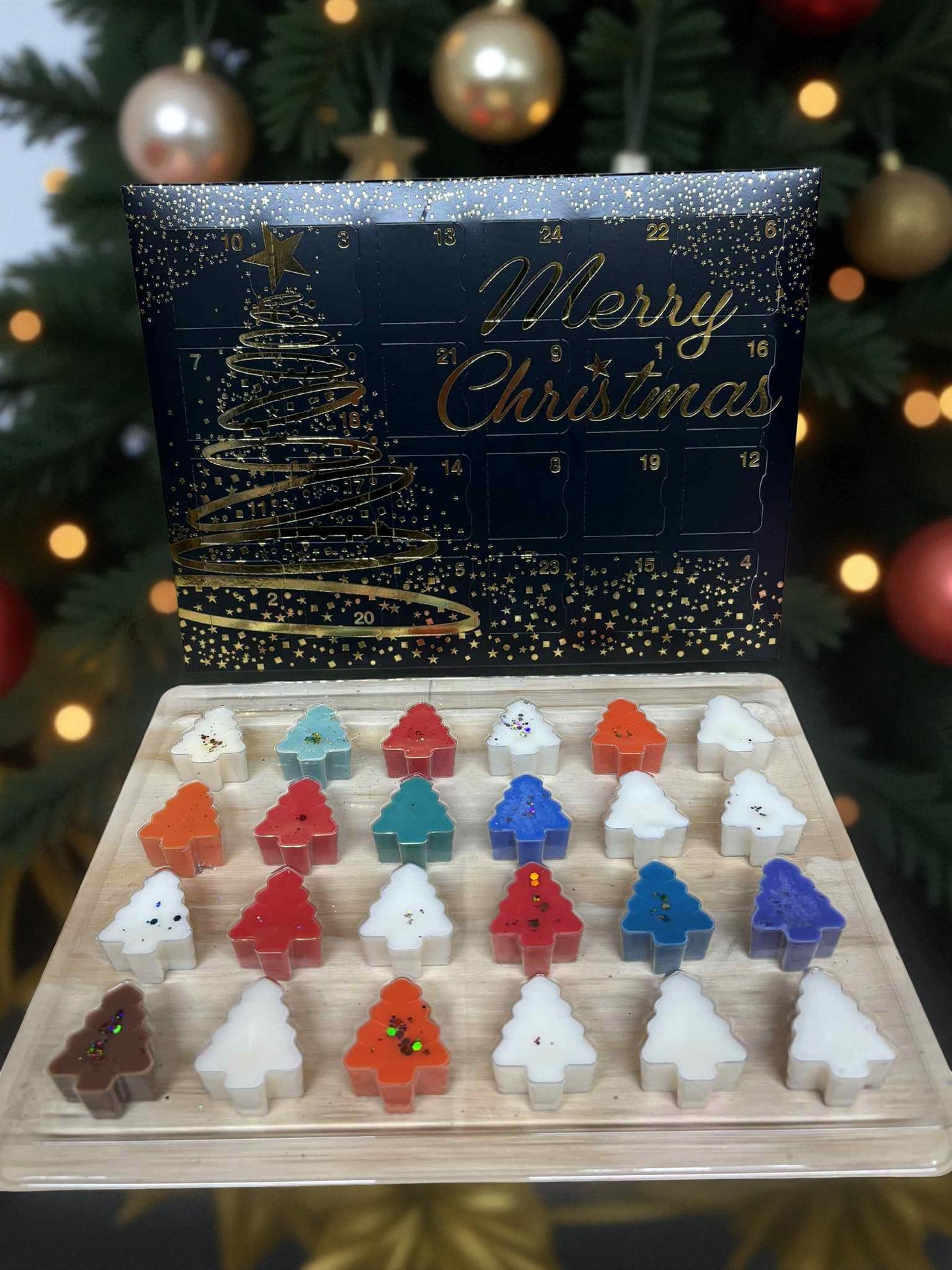 Black & Gold Christmas Tree 24 Day Wax Melt Christmas Advent Calendar